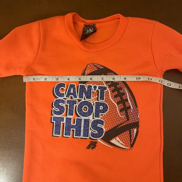 Boys Size 4 Orange Football Kids Sweatshirt - Picture 5 of 11